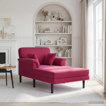 ARDEBO.de - Chaiselongue Weinrot Samt