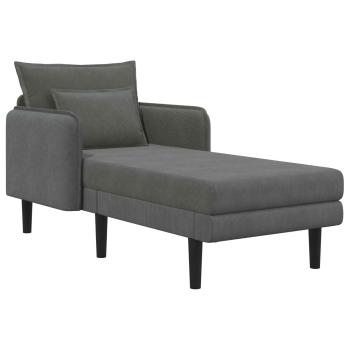 Große Chaiselongue Dunkelgrau Cordstoff