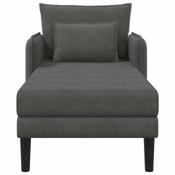 Große Chaiselongue Dunkelgrau Cordstoff