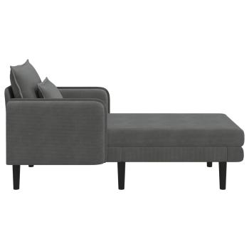 Große Chaiselongue Dunkelgrau Cordstoff