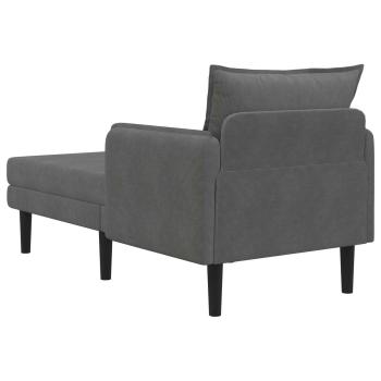Große Chaiselongue Dunkelgrau Cordstoff