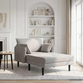 ARDEBO.de - Große Chaiselongue Hellgrau Bouclé