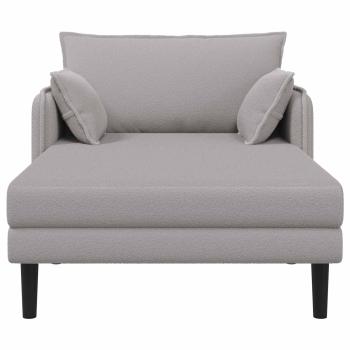 Große Chaiselongue Hellgrau Bouclé