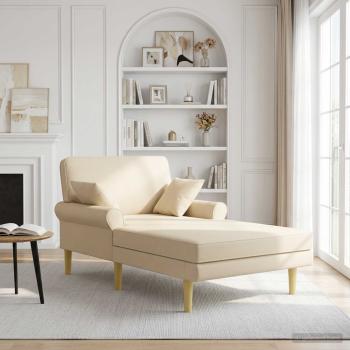 ARDEBO.de - Chaiselongue Creme Stoff
