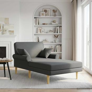 ARDEBO.de - Chaiselongue Dunkelgrau Stoff