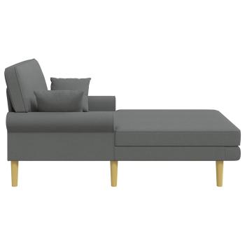 Chaiselongue Dunkelgrau Stoff