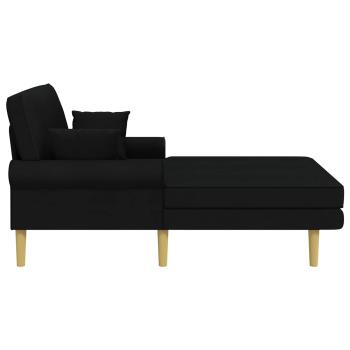 Chaiselongue Schwarz Stoff