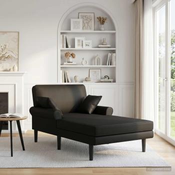 ARDEBO.de - Chaiselongue Schwarz Kunstleder