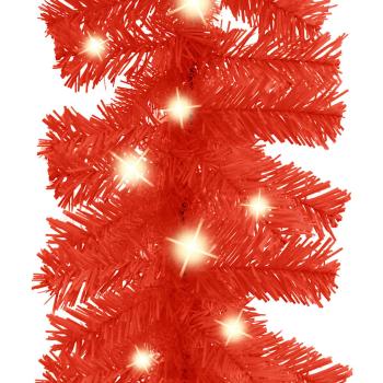 Weihnachtsgirlande mit LED 10 m Rot