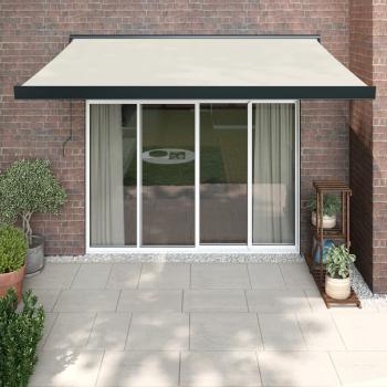 ARDEBO.de - Markise Einziehbar Creme 3,5x2,5 m Stoff und Aluminium