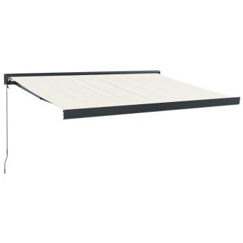 Markise Einziehbar Creme 3,5x2,5 m Stoff und Aluminium