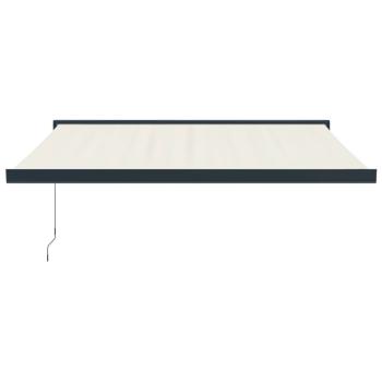 Markise Einziehbar Creme 3,5x2,5 m Stoff und Aluminium