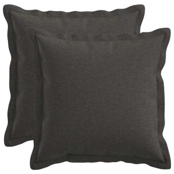 ARDEBO.de - Kissen 2 stk. HOUTEN Dunkelgrau 45 x 45 cm Kunstleinen