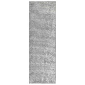 Teppich Grau 50 x 200 cm 100% Polyester 3 mm Waschbar