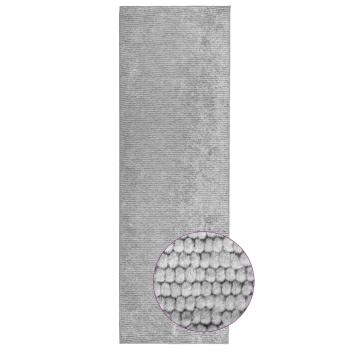 Teppich Grau 50 x 200 cm 100% Polyester 3 mm Waschbar