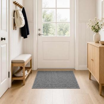 ARDEBO.de - Teppich Anthrazit 100 x 100 cm 100% Polyester 3 mm Waschbar