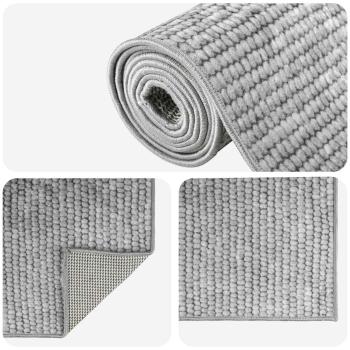 Teppich Grau 190 x 300 cm 100% Polyester 3 mm Waschbar