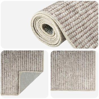 Teppich Beige 50 x 300 cm 100% Polyester 3 mm Waschbar