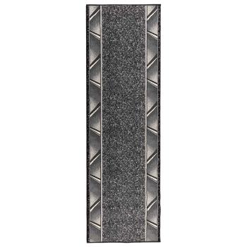 Teppichläufer FLORNES Gewebt Grau Zickzack 67 x 250 cm PP 7 mm