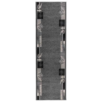 Teppichläufer FLORNES Gewebt Grau Blätter 100 x 150 cm PP 7 mm