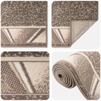 Teppichläufer FLORNES Gewebt Taupe Zickzack 67 x 200 cm PP 7 mm