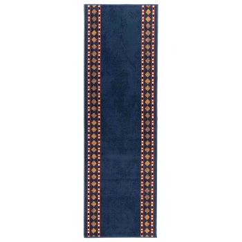 Teppichläufer FLORNES Gewebt Blau Diamanten 67 x 300 cm PP 7 mm
