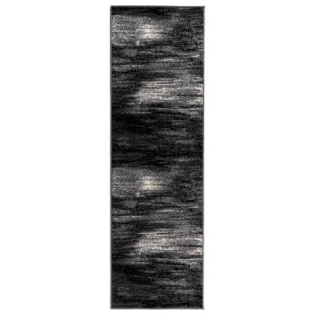 Teppichläufer FLORNES Gewebt Schwarz Pinselstriche 80 x 250 cm