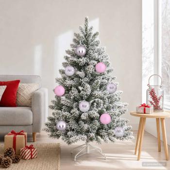 ARDEBO.de - Weihnachtsbaumkugel Set XL 9 stk. Rosa Ø 15 cm Kunststoff