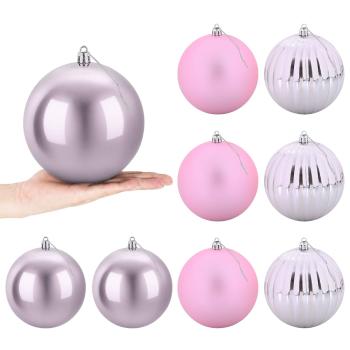 Weihnachtsbaumkugel Set XL 9 stk. Rosa Ø 15 cm Kunststoff