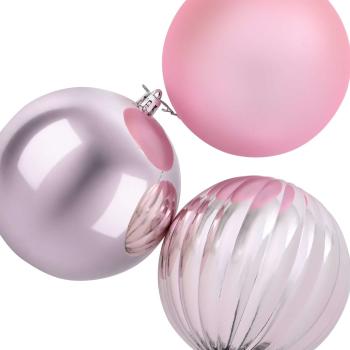 Weihnachtsbaumkugel Set XL 9 stk. Rosa Ø 15 cm Kunststoff