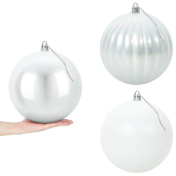 Weihnachtskugel-Set XXL 3 stk. Weiß Durchmesser 25 cm