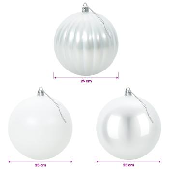 Weihnachtskugel-Set XXL 3 stk. Weiß Durchmesser 25 cm