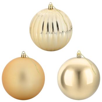Weihnachtskugel-Set XXL 3 stk. Gold Ø 25 cm Kunststoff