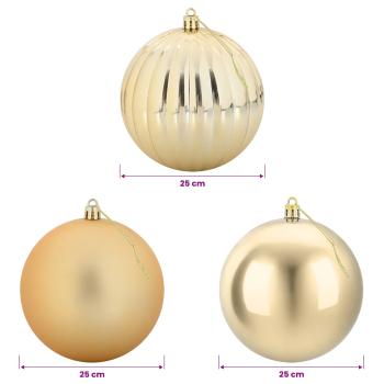 Weihnachtskugel-Set XXL 3 stk. Gold Ø 25 cm Kunststoff