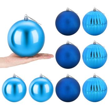 Weihnachtsbaumkugel Set XL 9 stk. Blau Ø 15 cm Kunststoff