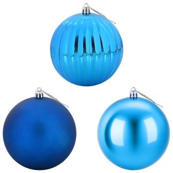 Weihnachtsbaumkugel Set XL 9 stk. Blau Ø 15 cm Kunststoff