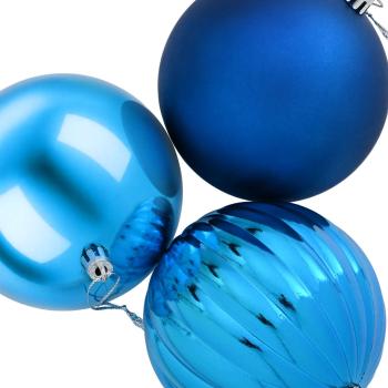 Weihnachtsbaumkugel Set XL 9 stk. Blau Ø 15 cm Kunststoff