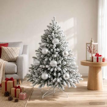 ARDEBO.de - Weihnachtsbaumkugel Set XL 9 stk. Silber Durchmesser 15 cm