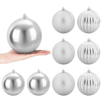 Weihnachtsbaumkugel Set XL 9 stk. Silber Durchmesser 15 cm