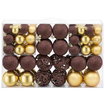 100-tlg. Weihnachtskugel-Set 3/4/6 cm Braun/Bronze/Golden