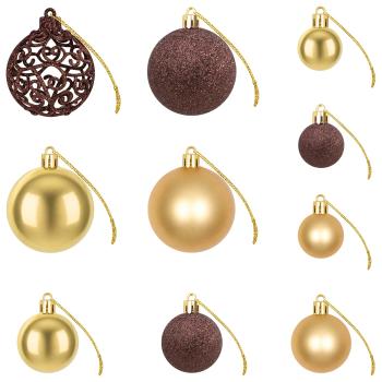 100-tlg. Weihnachtskugel-Set 3/4/6 cm Braun/Bronze/Golden