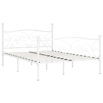 Bettgestell mit Lattenrost Weiß Metall 120×200 cm