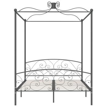 Himmelbett-Gestell Grau Metall 160 x 200 cm