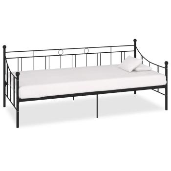 ARDEBO.de - Tagesbett-Rahmen Schwarz Metall 90×200 cm