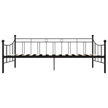 Tagesbett-Rahmen Schwarz Metall 90×200 cm