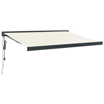 Markise Einziehbar Creme 3,5x2,5 m Stoff und Aluminium