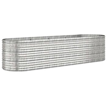 Hochbeet Verzinkter Stahl 296x80x68 cm Silbern