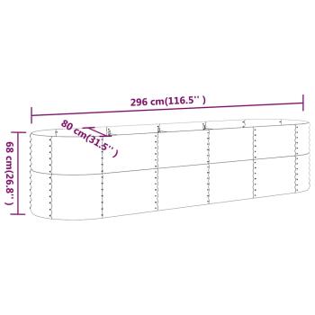 Hochbeet Verzinkter Stahl 296x80x68 cm Silbern