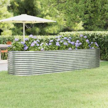ARDEBO.de - Hochbeet Verzinkter Stahl 322x100x68 cm Silbern