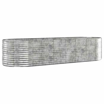 Hochbeet Verzinkter Stahl 322x100x68 cm Silbern